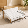Canapé Surélevé pour Petit Chien – Coussin Amovible Blanc 70 × 47 cm
