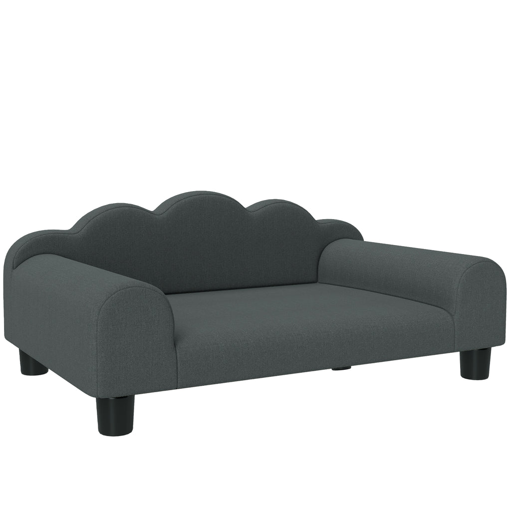 Canapé pour Petit Chien en Velours Gris Foncé – 66 × 42 cm