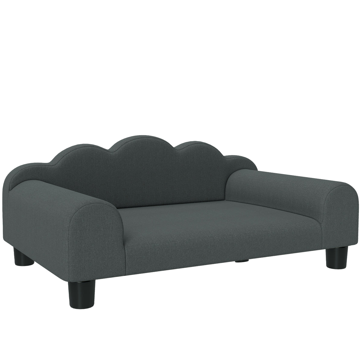 Canapé pour Petit Chien en Velours Gris Foncé – 66 × 42 cm