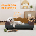 Canapé pour Petit Chien en Velours Gris Foncé – 66 × 42 cm