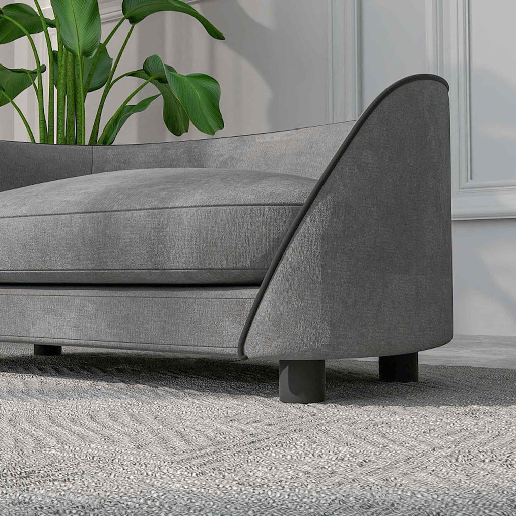 Canapé pour chien en velours gris avec coussin lavable – vue 5